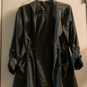 Longer army green light jacket